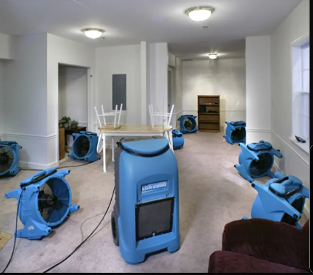 Air movers and dehumidifier setup for Water Extraction & Removal in Tumwater